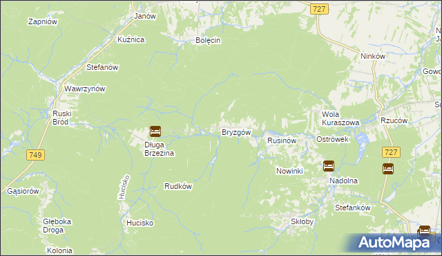 mapa Bryzgów, Bryzgów na mapie Targeo