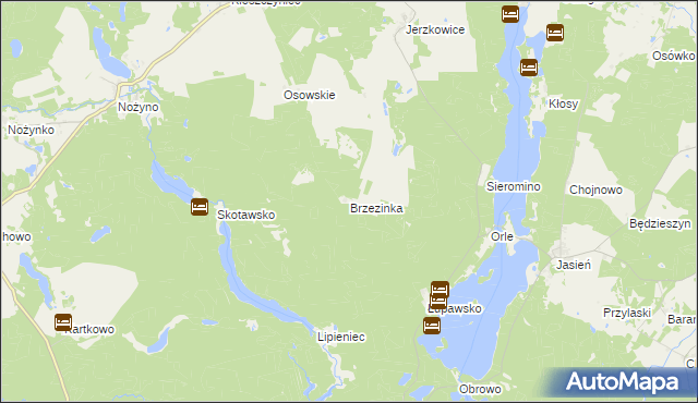 mapa Brzezinka gmina Czarna Dąbrówka, Brzezinka gmina Czarna Dąbrówka na mapie Targeo