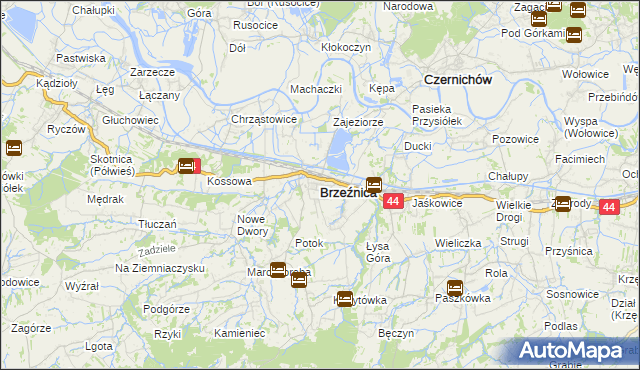 mapa Brzeźnica powiat wadowicki, Brzeźnica powiat wadowicki na mapie Targeo
