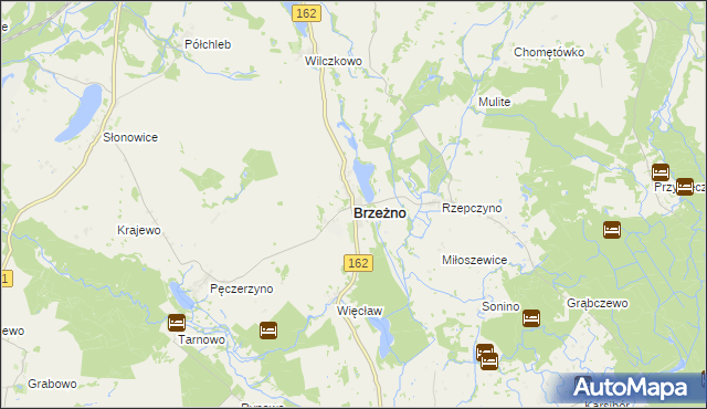 mapa Brzeżno, Brzeżno na mapie Targeo