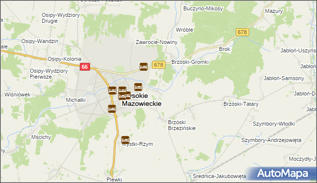 mapa Brzóski-Falki, Brzóski-Falki na mapie Targeo