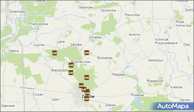 mapa Brzóstków, Brzóstków na mapie Targeo