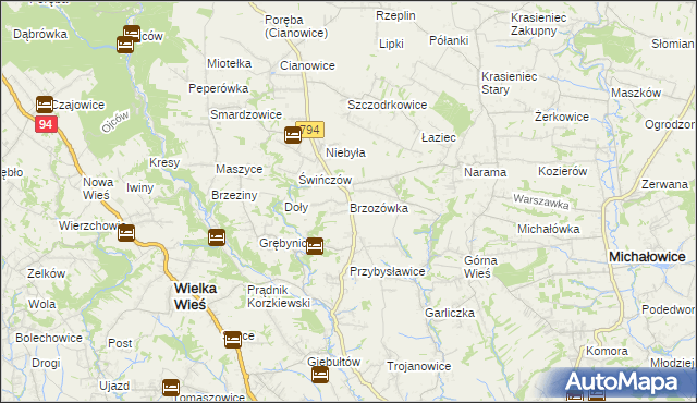 mapa Brzozówka gmina Zielonki, Brzozówka gmina Zielonki na mapie Targeo