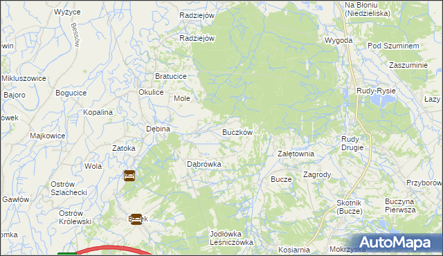 mapa Buczków gmina Rzezawa, Buczków gmina Rzezawa na mapie Targeo