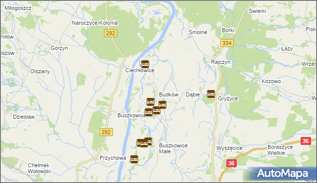 mapa Budków gmina Wińsko, Budków gmina Wińsko na mapie Targeo