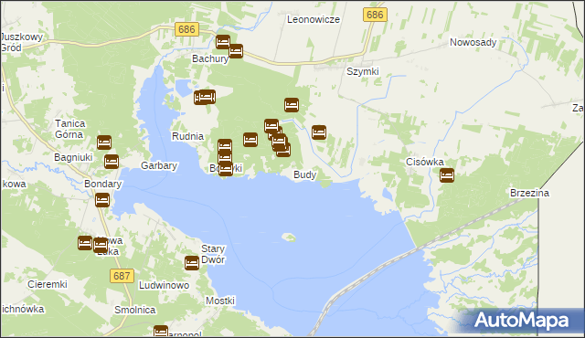 mapa Budy gmina Michałowo, Budy gmina Michałowo na mapie Targeo