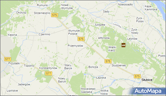 mapa Budy gmina Słubice, Budy gmina Słubice na mapie Targeo