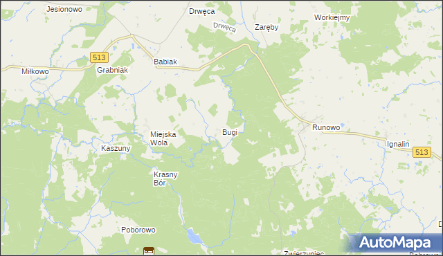 mapa Bugi, Bugi na mapie Targeo