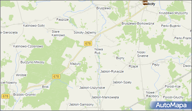 mapa Bujny-Biszewo, Bujny-Biszewo na mapie Targeo