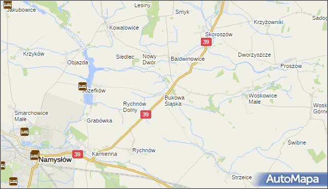 mapa Bukowa Śląska, Bukowa Śląska na mapie Targeo