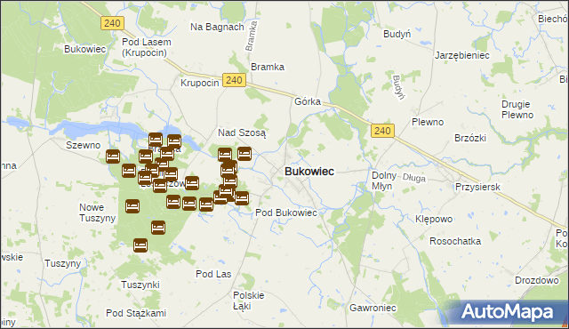 mapa Bukowiec powiat świecki, Bukowiec powiat świecki na mapie Targeo