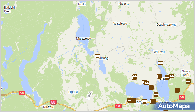 mapa Burdąg, Burdąg na mapie Targeo