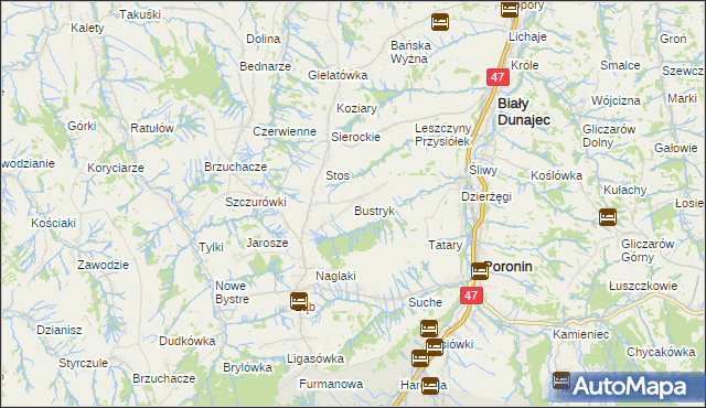 mapa Bustryk, Bustryk na mapie Targeo