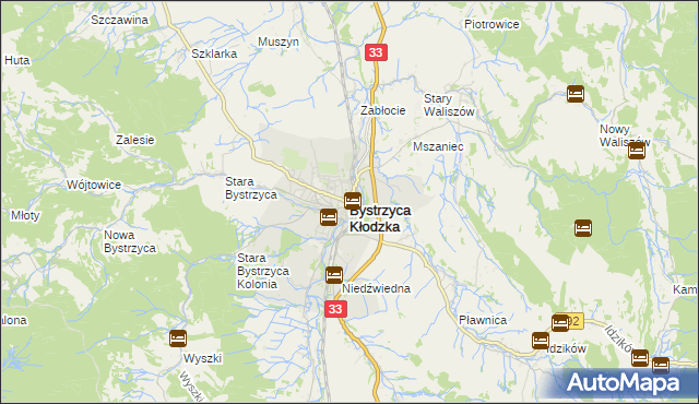 mapa Bystrzyca Kłodzka, Bystrzyca Kłodzka na mapie Targeo