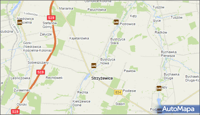 mapa Bystrzyca Nowa, Bystrzyca Nowa na mapie Targeo