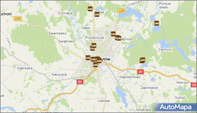 mapa Bytów, Bytów na mapie Targeo