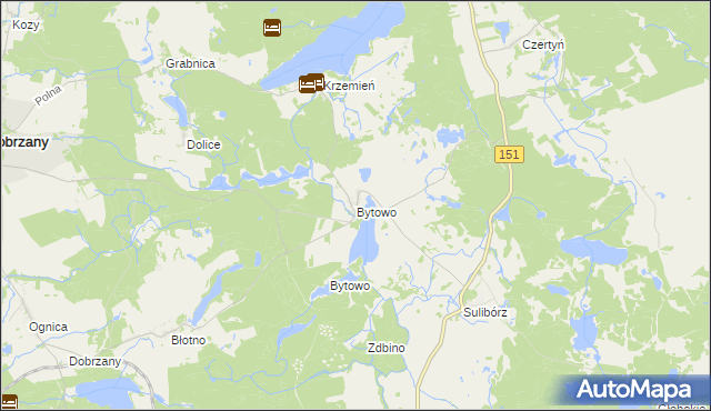 mapa Bytowo gmina Dobrzany, Bytowo gmina Dobrzany na mapie Targeo