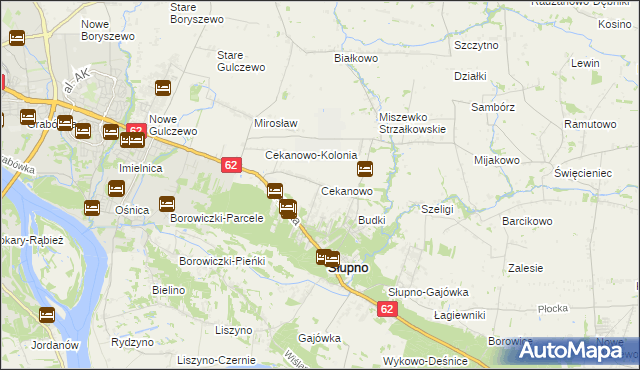 mapa Cekanowo gmina Słupno, Cekanowo gmina Słupno na mapie Targeo