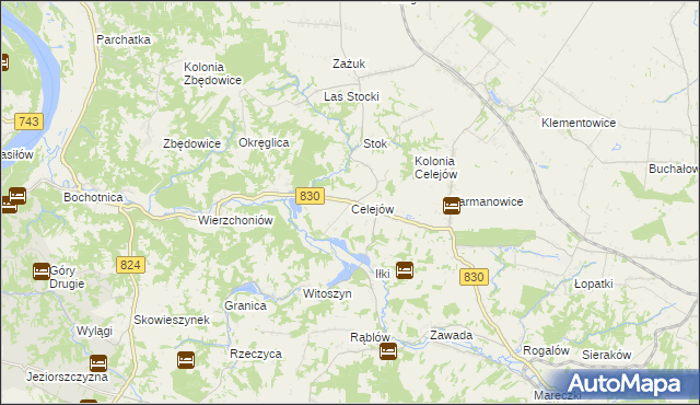 mapa Celejów gmina Wąwolnica, Celejów gmina Wąwolnica na mapie Targeo