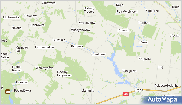 mapa Charlejów, Charlejów na mapie Targeo