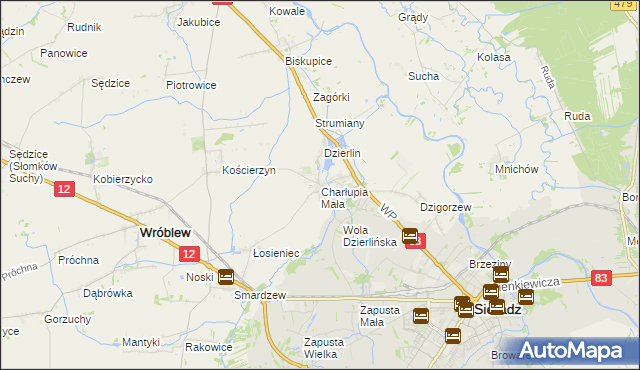 mapa Charłupia Mała, Charłupia Mała na mapie Targeo