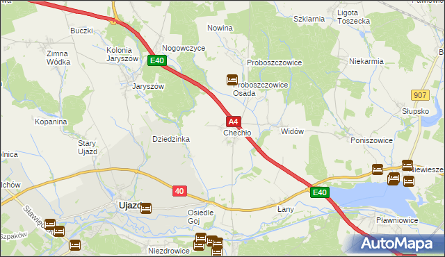 mapa Chechło gmina Rudziniec, Chechło gmina Rudziniec na mapie Targeo