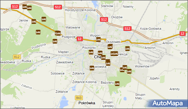 mapa Chełma, Chełm na mapie Targeo