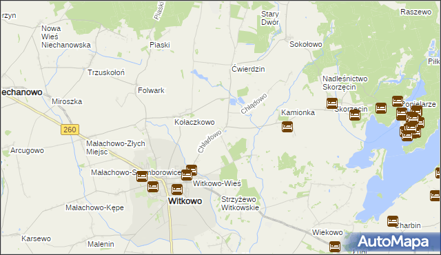 mapa Chłądowo, Chłądowo na mapie Targeo