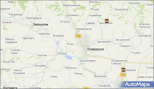 mapa Chmielów gmina Działoszyce, Chmielów gmina Działoszyce na mapie Targeo
