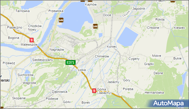 mapa Chmielów gmina Nowa Dęba, Chmielów gmina Nowa Dęba na mapie Targeo