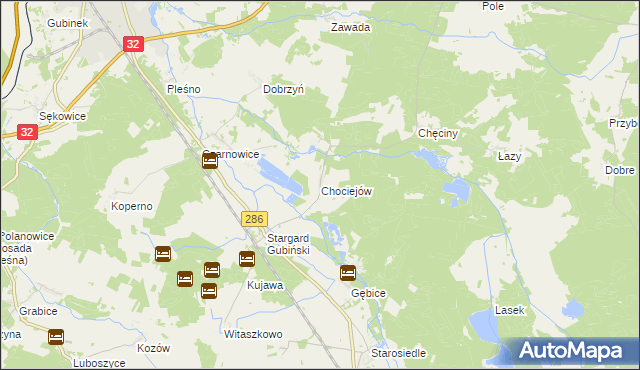 mapa Chociejów, Chociejów na mapie Targeo