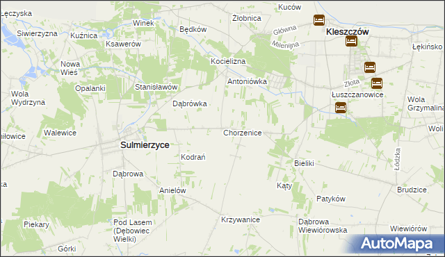 mapa Chorzenice gmina Sulmierzyce, Chorzenice gmina Sulmierzyce na mapie Targeo