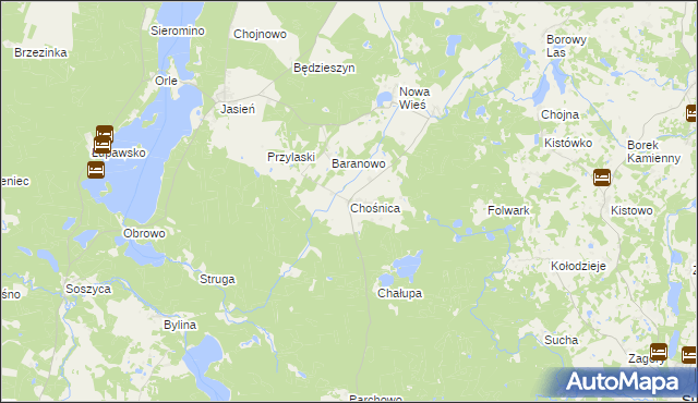 mapa Chośnica, Chośnica na mapie Targeo