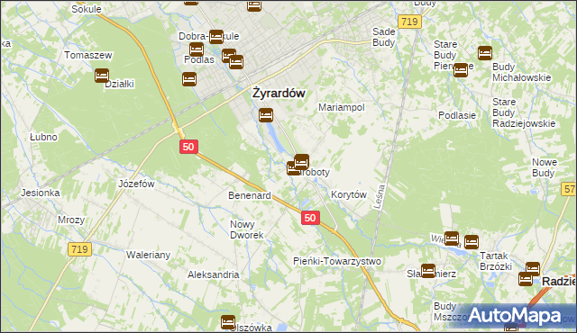 mapa Chroboty, Chroboty na mapie Targeo