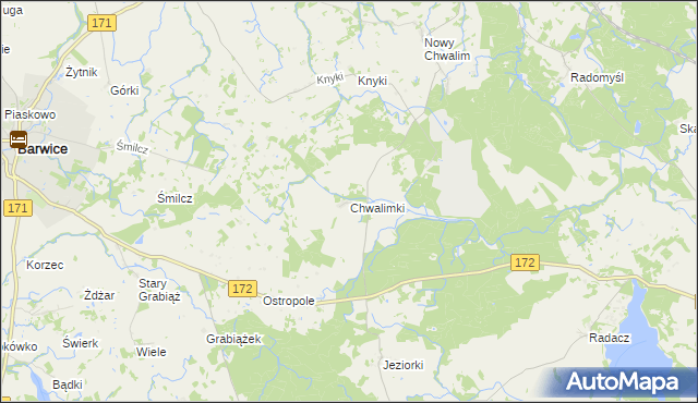 mapa Chwalimki, Chwalimki na mapie Targeo