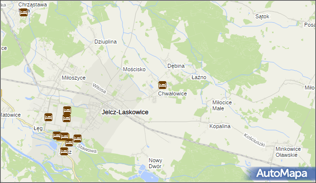 mapa Chwałowice gmina Jelcz-Laskowice, Chwałowice gmina Jelcz-Laskowice na mapie Targeo