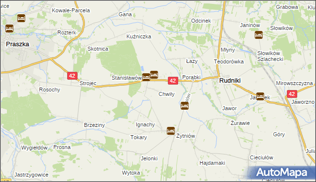 mapa Chwiły, Chwiły na mapie Targeo