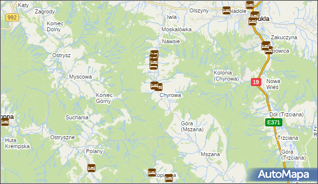 mapa Chyrowa, Chyrowa na mapie Targeo