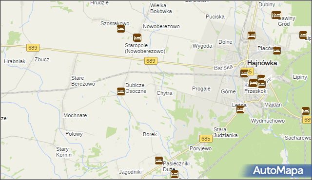 mapa Chytra, Chytra na mapie Targeo