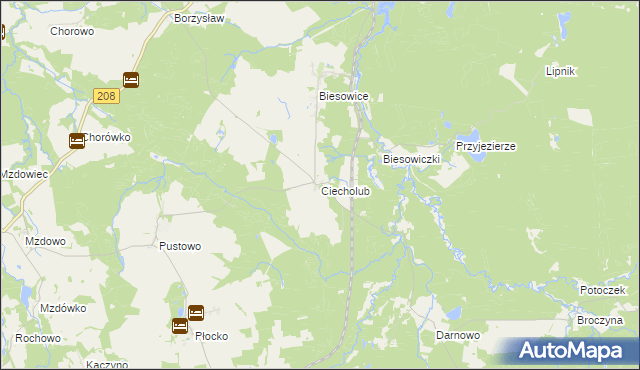 mapa Ciecholub, Ciecholub na mapie Targeo