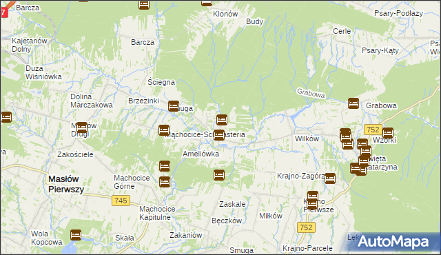 mapa Ciekoty, Ciekoty na mapie Targeo