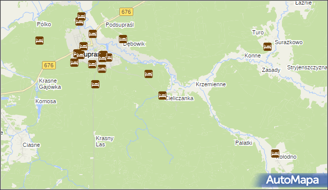 mapa Cieliczanka, Cieliczanka na mapie Targeo