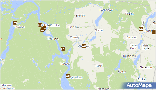 mapa Cierplewo, Cierplewo na mapie Targeo