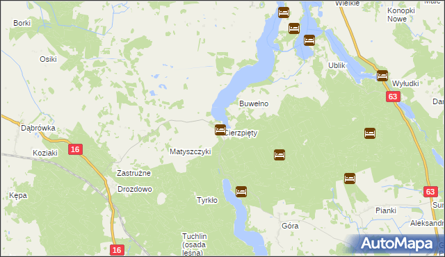 mapa Cierzpięty gmina Orzysz, Cierzpięty gmina Orzysz na mapie Targeo