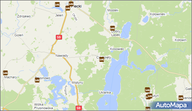 mapa Cierzpięty gmina Piecki, Cierzpięty gmina Piecki na mapie Targeo