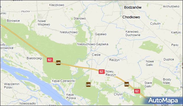 mapa Cieśle gmina Bodzanów, Cieśle gmina Bodzanów na mapie Targeo