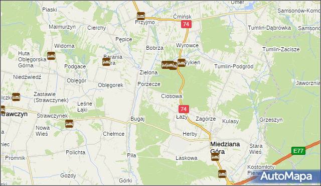 mapa Ciosowa, Ciosowa na mapie Targeo