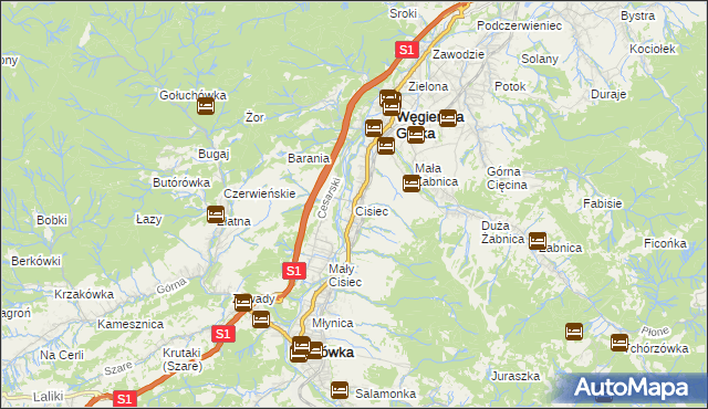 mapa Cisiec, Cisiec na mapie Targeo