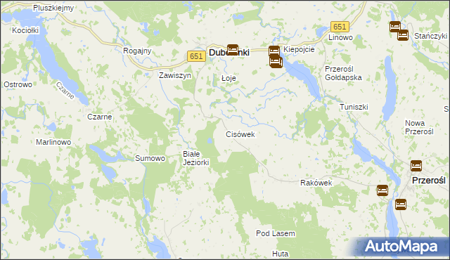 mapa Cisówek gmina Dubeninki, Cisówek gmina Dubeninki na mapie Targeo