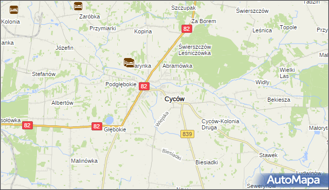 mapa Cyców, Cyców na mapie Targeo